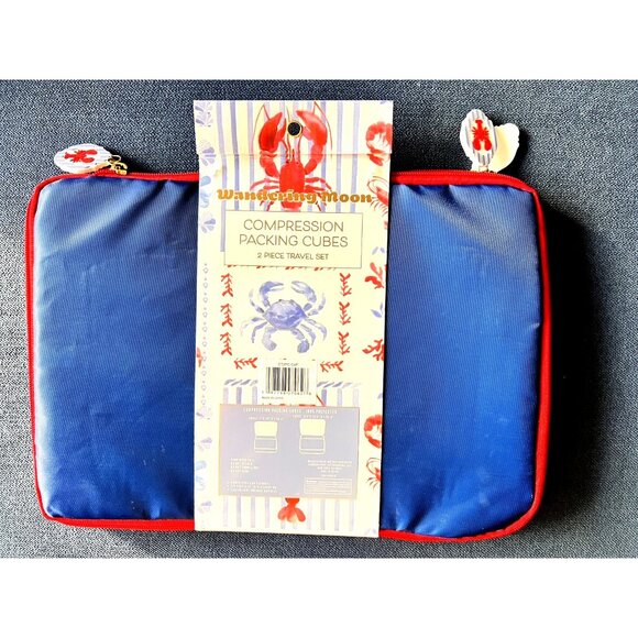 WONDERING MOON  2-Pc Packing Cube Set LOBSTER TRAVELER Gift Fits In Suitcase - Picture 3 of 4